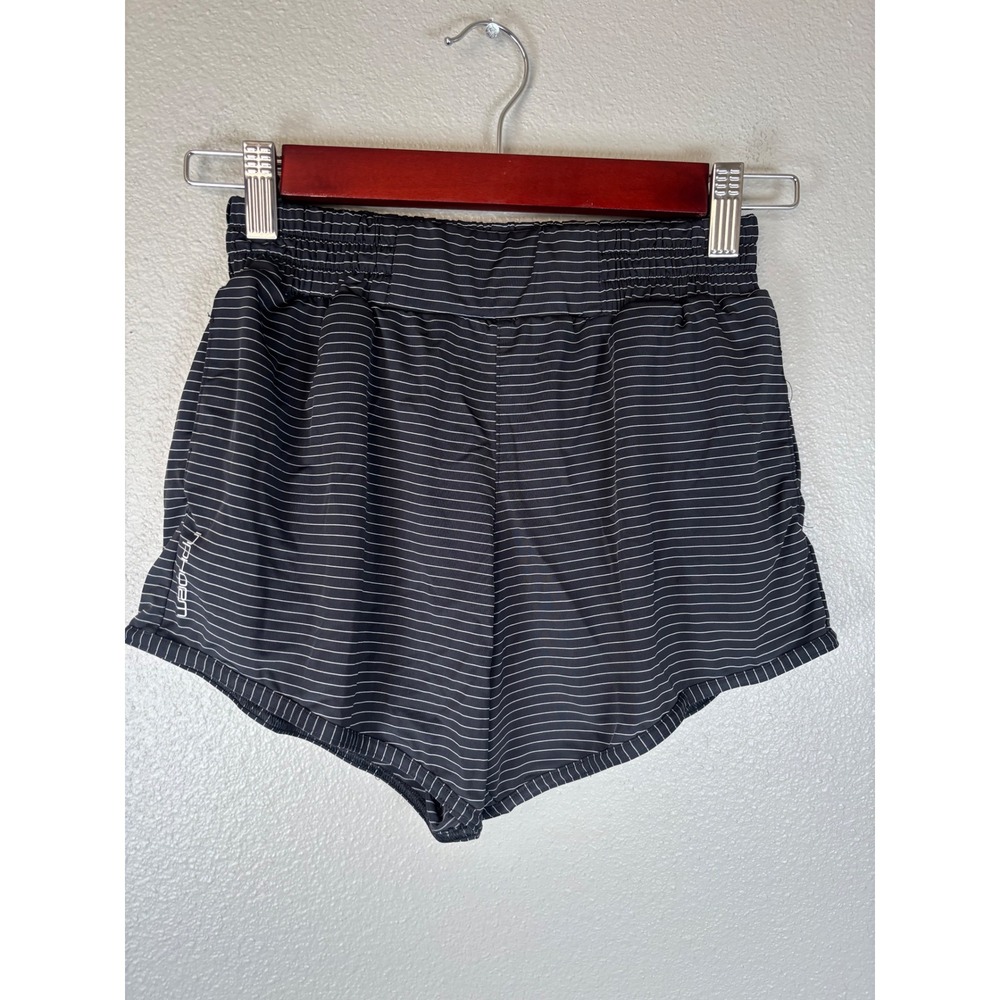 Inphorm Womens Black White Striped Athletic Running Tennis Shorts‎ XS